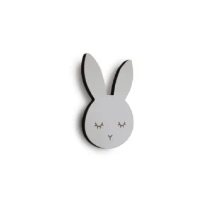 Bunny sleepy wall hook - white